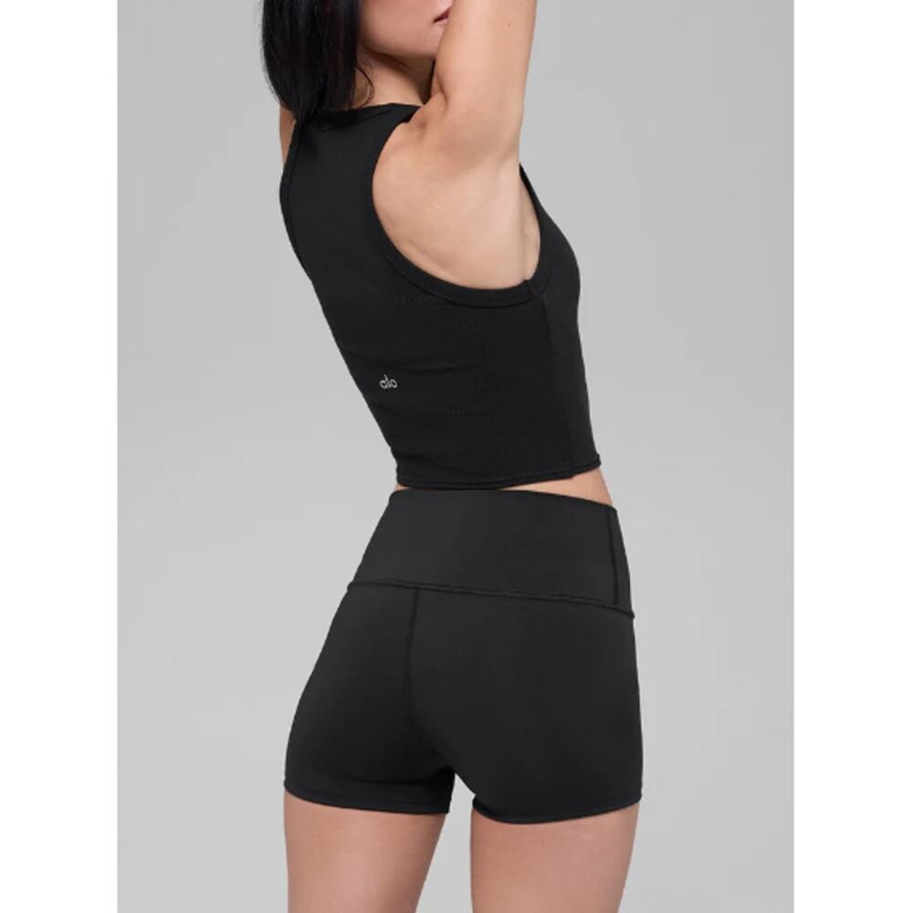 Alo Yoga Black Goddess Ribbed Go-To Tank Top Size M - Picture 2 of 9